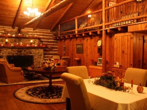 log cabin sitting room