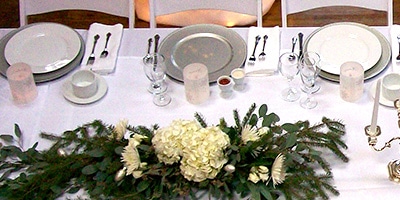 table with places set for dining